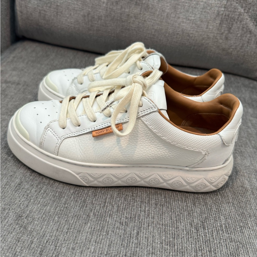 Tory Burch White Leather Women's Sneakers 7.5